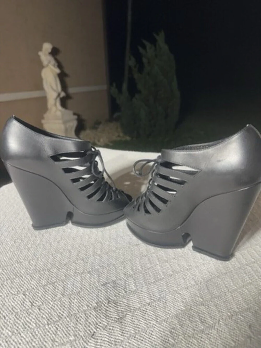Yves Saint Laurent Black Wedge Heels